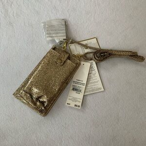 Adrienne Vittadini Gold Glitter Charging Wallet